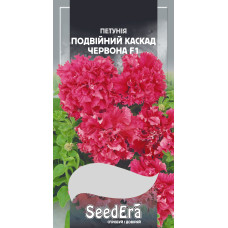 Насіння Петунія бахромчаста великоквіткова низькоросла Подвійний Каскад червона F1 10 шт Seedera