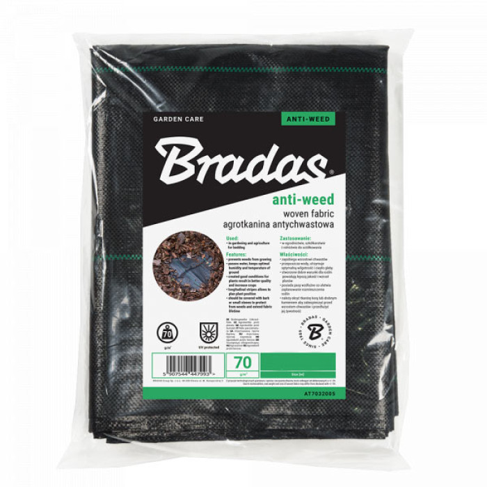 Агротканина проти бур'янів Bradas РР чорний УФ 70г 0,8 х 10м