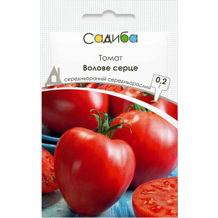 Насіння Томат середньорослий Волове серце 0,2 г Садиба