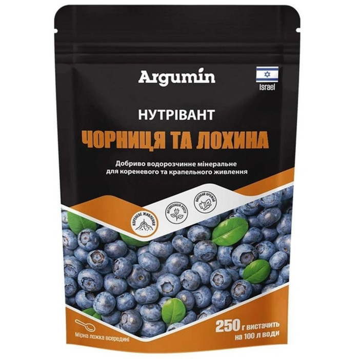Добриво, Нутрівант, Чорниця та лохина, для кореневого та крапельного живлення, 250 г, Argumin