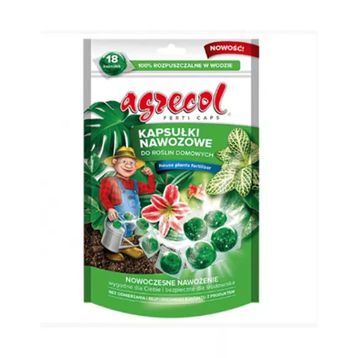 Добриво, для кімнатних рослин, капсули, 18 шт, Agrecol