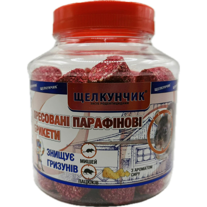 Засіб від щурів та мишей Щелкунчик червоний брикет з ароматом сиру 320 г Agro Protection