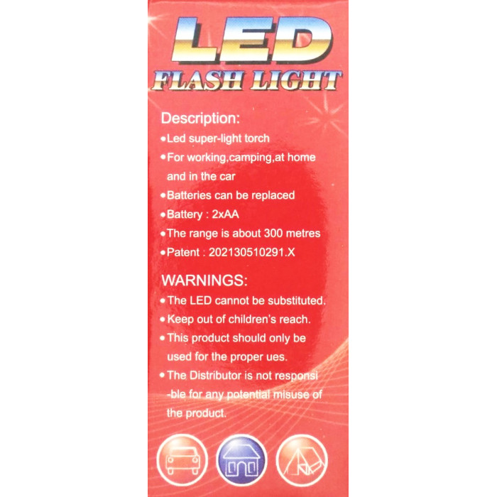 Ліхтарик LED кишеньковий 11 см на 2-х батарейках, SOOYA