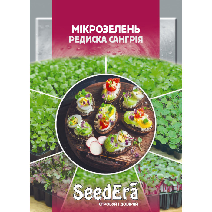 Насіння Мікрозелень Редиска Сангрія червона 10 г Seedera