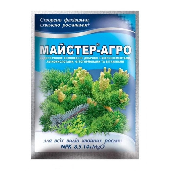 Добриво, Майстер-Агро, для всіх видів Хвойних рослин, 25 г, Кіссон