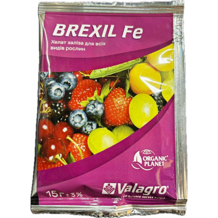 Добриво Брексіл Fe Хелат заліза для всіх видів рослин 15 г Valagro Organic Planet